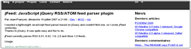 jFeed: JavaScript jQuery RSS/ATOM feed parser plugin